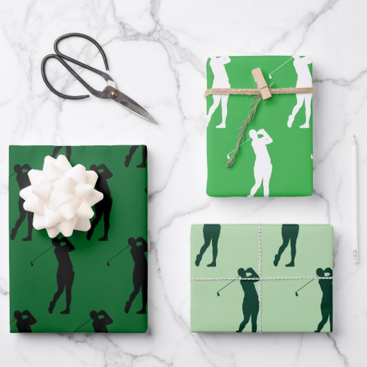 Golfspieler auf dem Green Geschenkpapier Set (Vorderseite)
