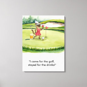 Golfspieler befindet sich auf dem Putting Green fü Leinwanddruck