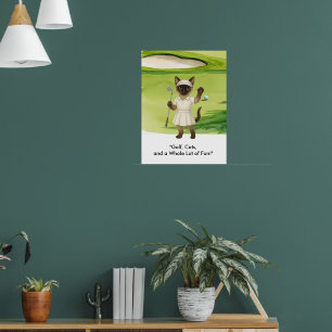Golfspieler befindet sich auf dem Putting Green fü Poster