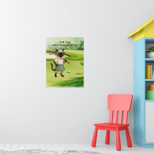 Golfspieler befindet sich auf dem Putting Green fü Poster