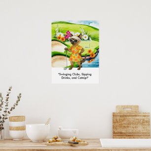 Golfspieler befindet sich auf dem Putting Green fü Poster