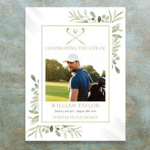 Golfspieler-Begräbnis-Feier-des-Lebens-Foto Poster