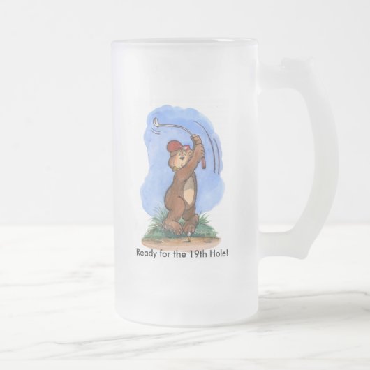 Golfspieler-Bier-Tasse Mattglas Bierglas (Rechts)