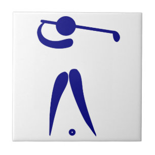 Golfspieler Blau Weiße Sportart, Text und Farbe hi Fliese