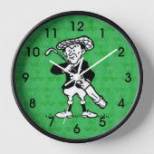 Golfspieler Cartoon Wanduhr (Vorderseite)