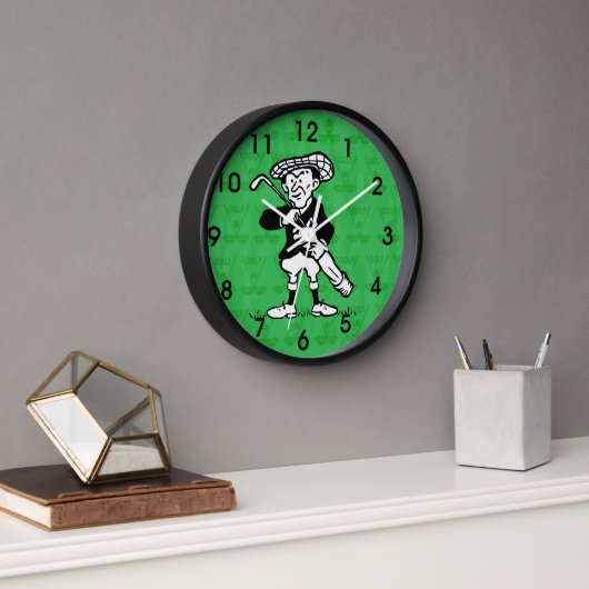 Golfspieler Cartoon Wanduhr (Büro)