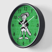 Golfspieler Cartoon Wanduhr (Winkel)