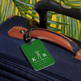 Golfspieler Cool Klassisch Monogramm Gepäckanhänger