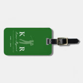 Golfspieler Cool Klassisch Monogramm Gepäckanhänger (Vorderseite horizontal)