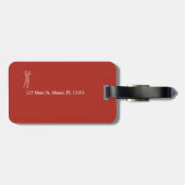Golfspieler Cool Klassisch Monogramm Rot Gepäckanhänger (Rückseite horizontal)
