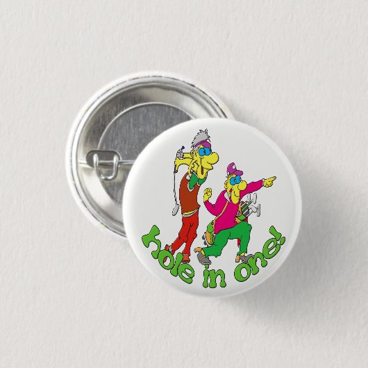 Golfspieler, der ein Loch in einem erhält Button (Vorne & Hinten)