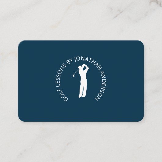 Golfspieler Dunkelblau Business Visitenkarte (Vorderseite)