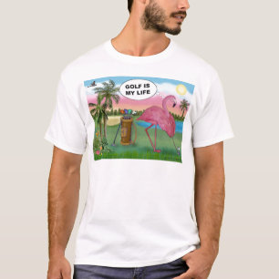 Golfspieler Flamingo - Golf ist mein Leben T-Shirt