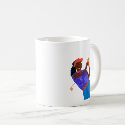 Golfspieler-Frau Kaffeetasse (VorderseiteRechts)
