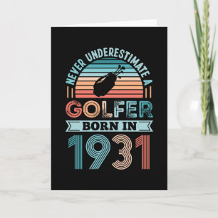 Golfspieler geboren 1931 Golfen 90. Geburtstagsges Karte