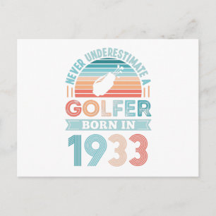 Golfspieler geboren 1933 Golfen 90. Geburtstagsges Postkarte