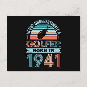 Golfspieler geboren 1941 Golfen zum 80. Geburtstag Postkarte