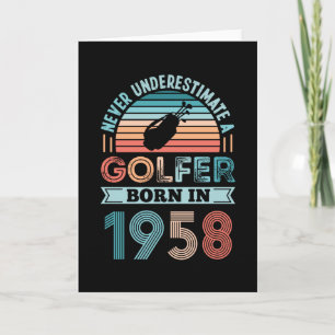 Golfspieler geboren 1958 Golfen 70. Geburtstagsges Karte