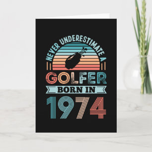 Golfspieler geboren 1974 Golfen 50. Geburtstagsges Karte