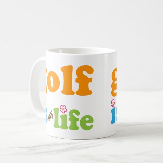 Golfspieler-Geschenk-Mädchen Kaffeetasse (Vorderseite Links)