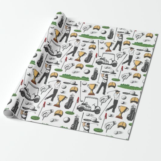 Golfspieler Geschenkpapier (Ungerollt)