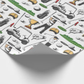 Golfspieler Geschenkpapier (Ecke)