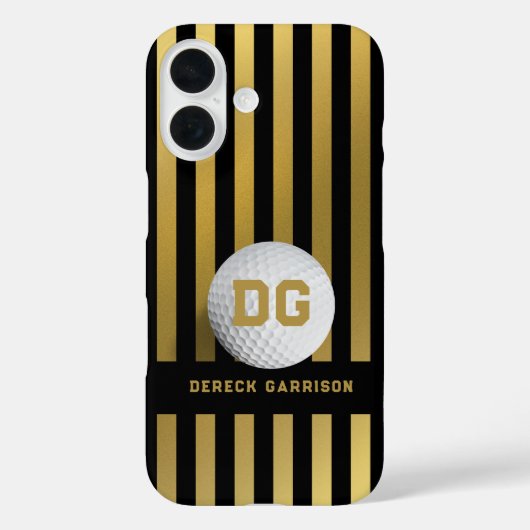 Golfspieler | Goldinitialen Case-Mate iPhone Hülle (Rückseite)