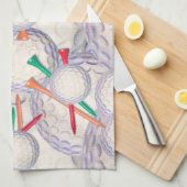 Golfspieler; Golf-Ball-u. T-Shirt-Muster Handtuch (Viertel Falte)