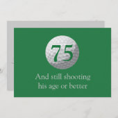 Golfspieler-Golf-Golf spielende Grün-75. Einladung (Vorne/Hinten)