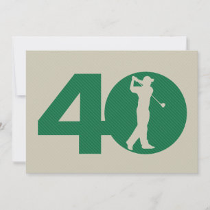 Golfspieler-Golf-Grün-Beige-40. Einladung