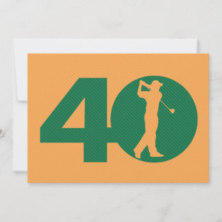 Golfspieler-Golf-Grün-Orangen-40. Einladung
