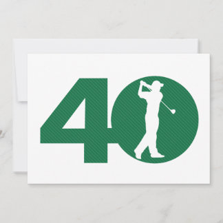 Golfspieler-Golf-Grün-Weiß-40. Einladung