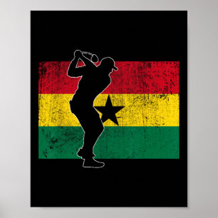 Golfspieler Golfer ghanaische Flagge Ghana Poster