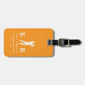 Golfspieler / Golfer Orange Gepäckanhänger (Vorderseite horizontal)