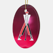 GOLFSPIELER, GOLFER ROT PINK RUBY MONOGRAM KERAMIKORNAMENT (Links)