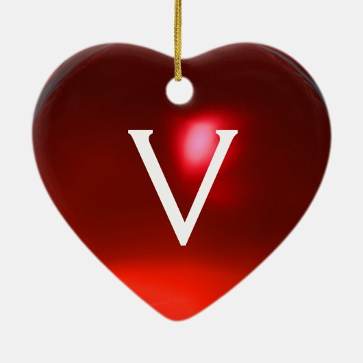 GOLFSPIELER, GOLFROTES RUBY-MONOGRAM KERAMIKORNAMENT (Hinten)