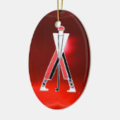 GOLFSPIELER, GOLFROTES RUBY-MONOGRAM KERAMIKORNAMENT (Links)