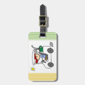 Golfspieler im Golfmobil Gepäckanhänger (Vorderseite vertikal)