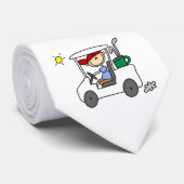 Golfspieler im Golfmobil Krawatte (Gerollt)