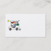 Golfspieler im Golfmobil Visitenkarte (Rückseite)