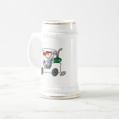 Golfspieler im Golfwagen Bierglas (Vorderseite Links)