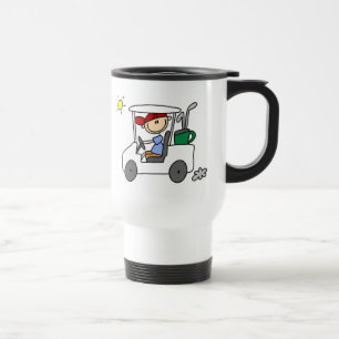 Golfspieler im Golfwagen Reisebecher