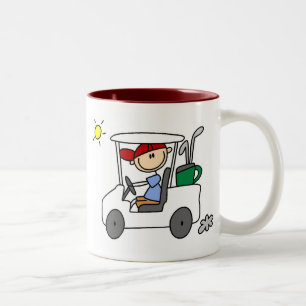 Golfspieler im Golfwagen Zweifarbige Tasse