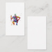 Golfspieler in Aquarellfarbe Visitenkarte (Vorne/Hinten)