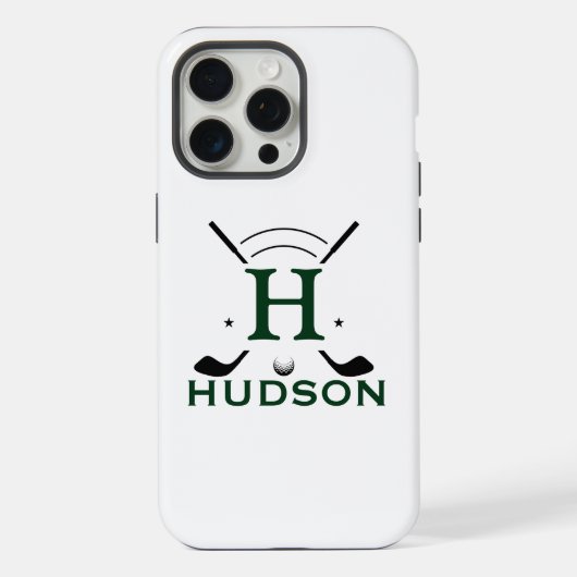Golfspieler Initialen Benutzerdefiniertes Monogram iPhone Hülle (Rückseite)