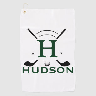 Golfspieler Initialen Name Benutzerdefiniertes Mon Golfhandtuch