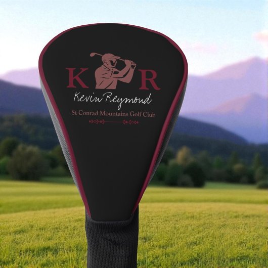 Golfspieler Initialen Skript Name Golf Headcover