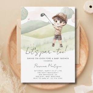Golfspieler-Junge lässt Par-Tee-Baby-Party steigen Einladung