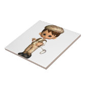 Golfspieler-Karikatur-Fliese Fliese (Seite)