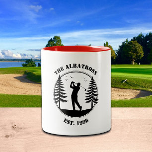 Golfspieler Kiefern Bäume Namen hinzufügen  Zweifarbige Tasse